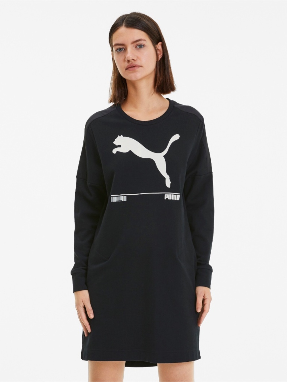 Puma Black & White Logo Sweater Sport Dress